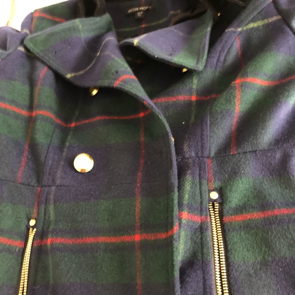 Boston Proper Jackets & Blazers - Boston Proper Navy Plaid Jacket with Red and Green Stripes